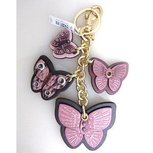 COACH NWT 1674 🦋 Butterfly Cluster Bag Charm Pink 🦋